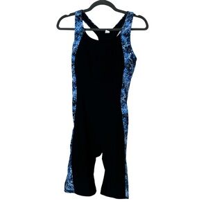 Attraco‎ Women's Training One Piece Modest Swimsuit in Black Blue Size Medium